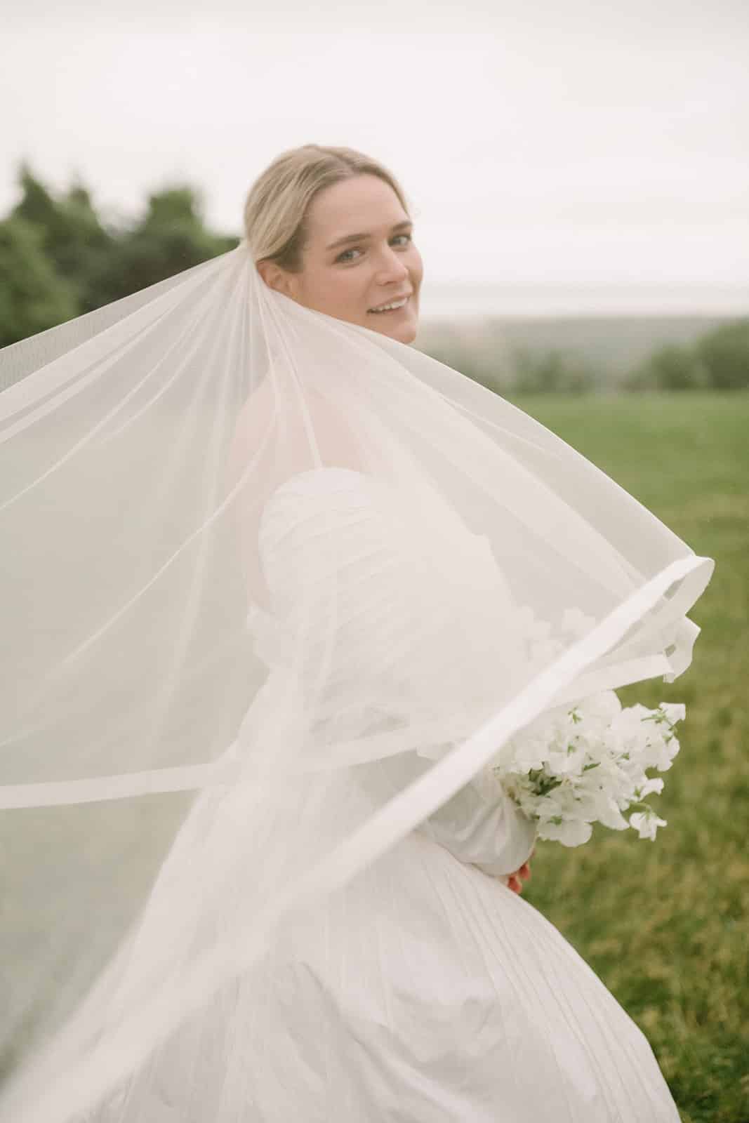 Bride at a coastal luxury destination wedding on the North Shore of Massachusetts.